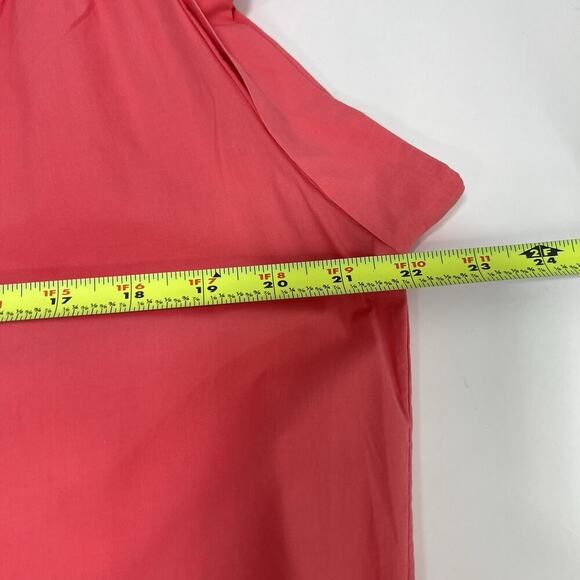 STARK X Women's Dress M Pink Ruffle Collar Knee Length Cotton Cap SleeveCoastal - Picture 9 of 13